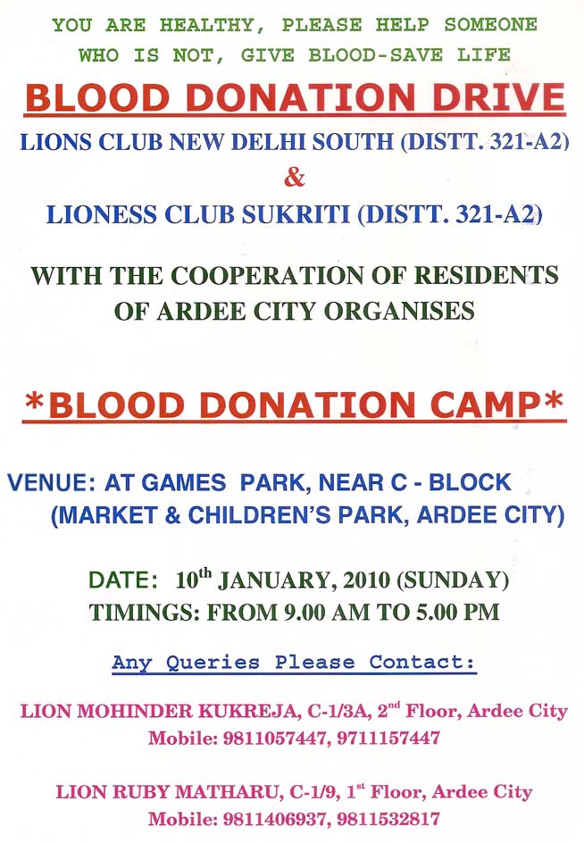 Ardee City Blood Donation Camp